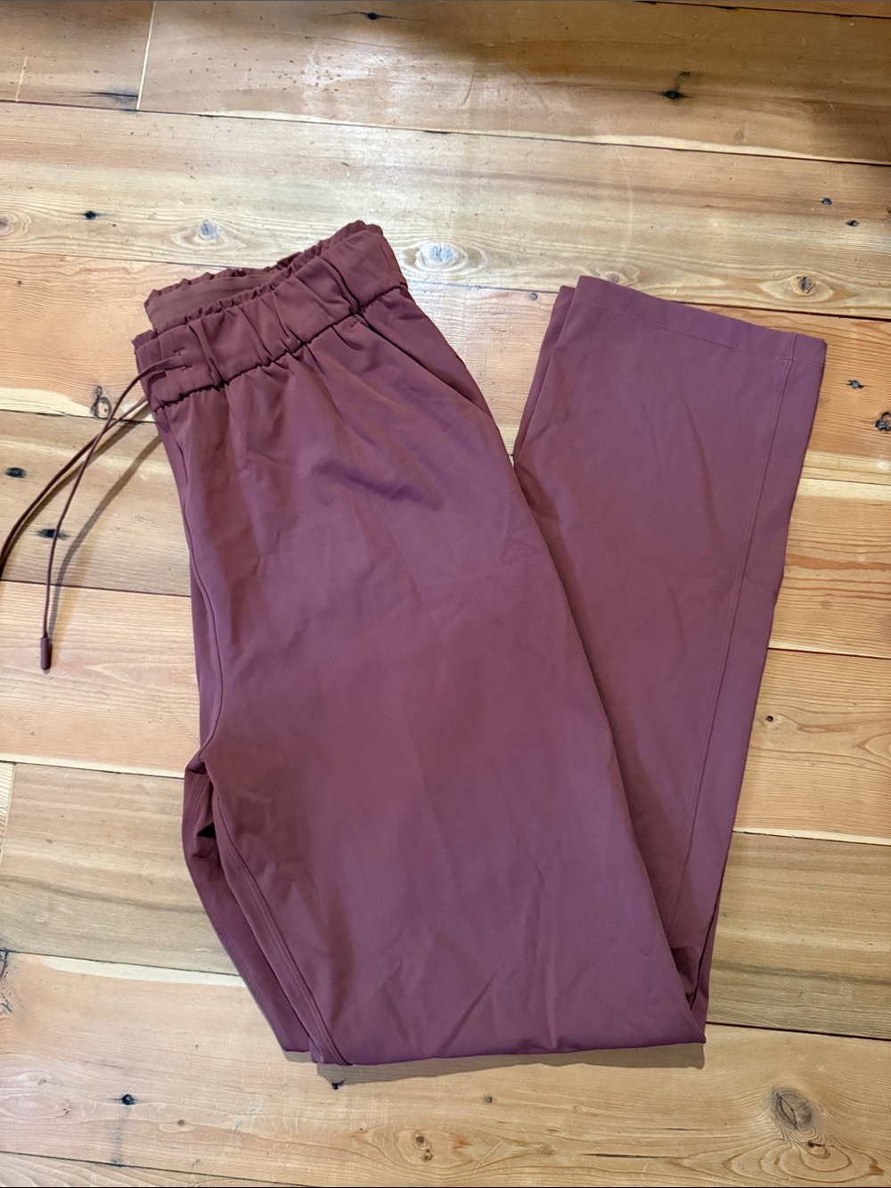Lululemon Stretch High-Rise Pant Black Straight Leg Drawstring Trousers SZ 10